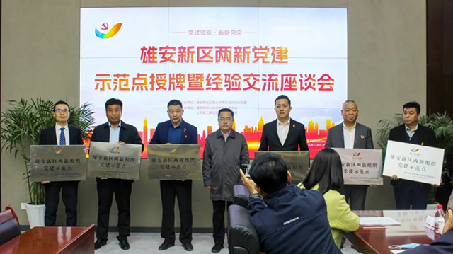 雄安新区召开两新党建示范点授牌暨经验交流座谈会